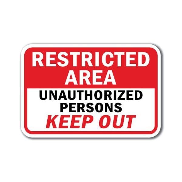 Signmission Safety Sign, 12 in Height, Aluminum, Restricted Area - R Una A-1218 Restricted Area - R Una - main